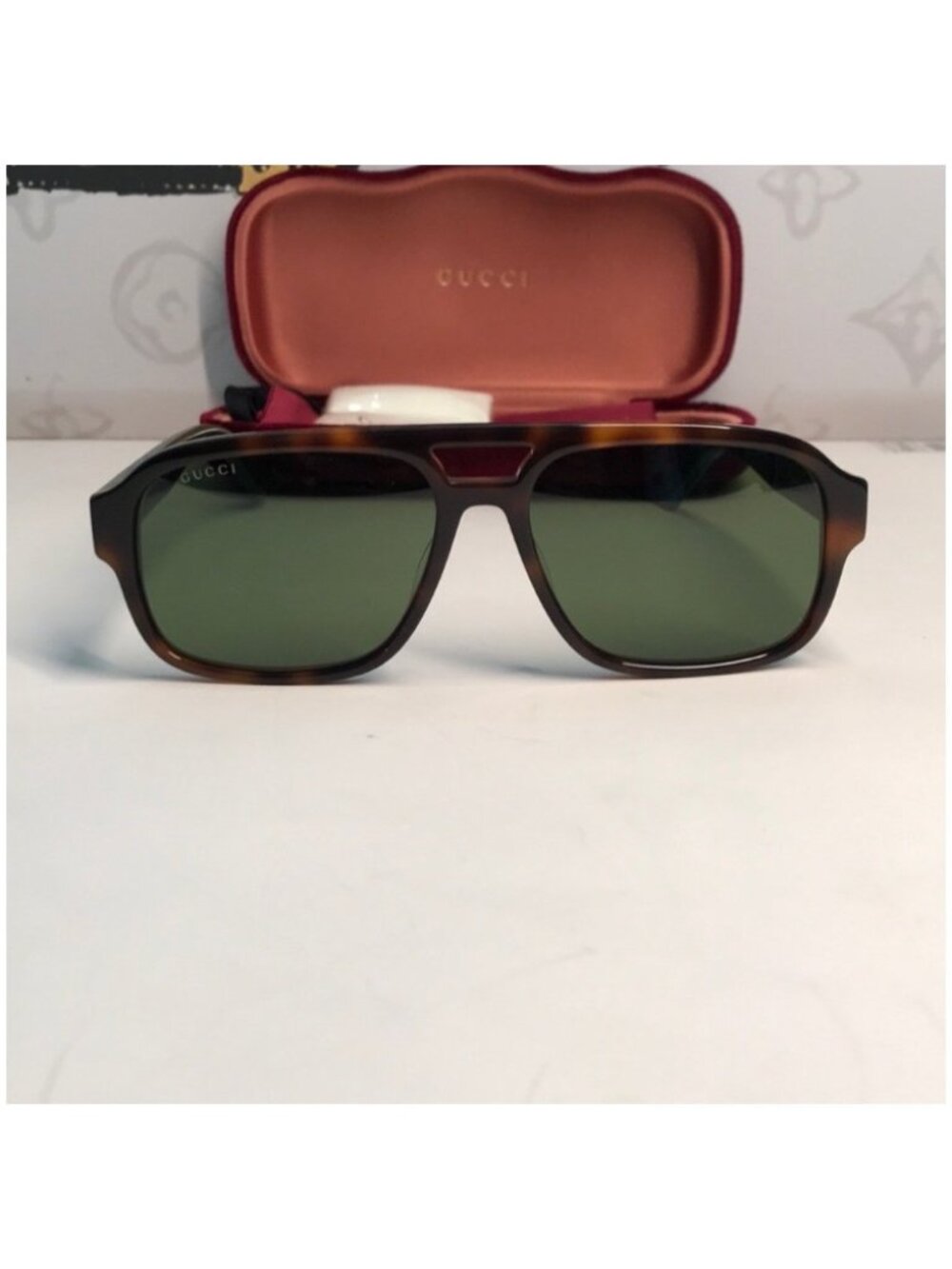 Gucci GG0925s Tortoise Shell Sunglasses with Green Lenses 002